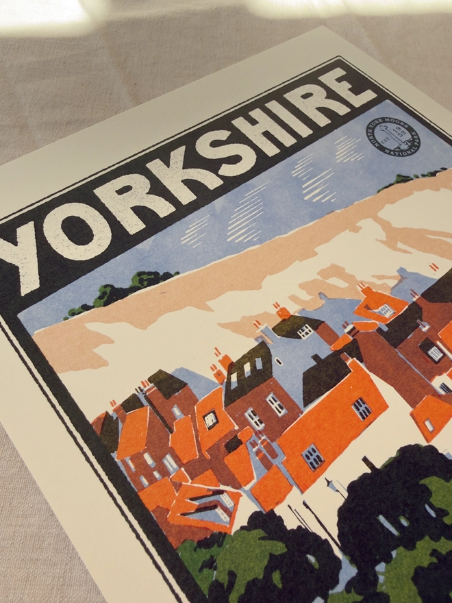 Visit Robin Hood's Bay print close up