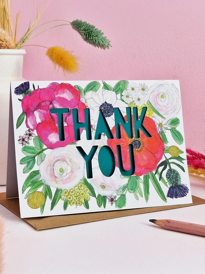 'Thank You' Paper Cut Card