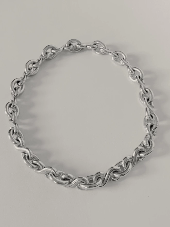 amazing chunky solid silver statement necklace
