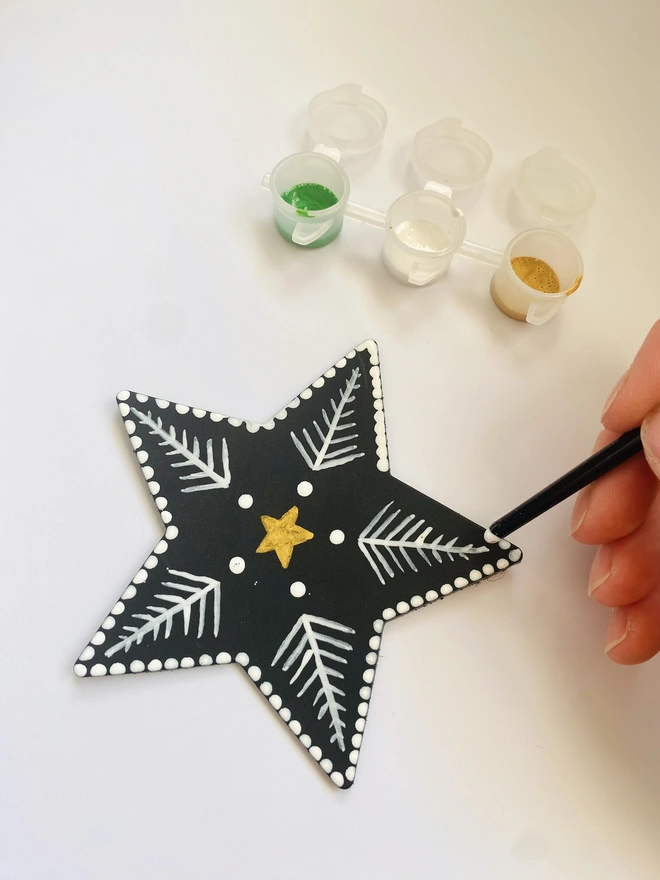 hand painted star decoration