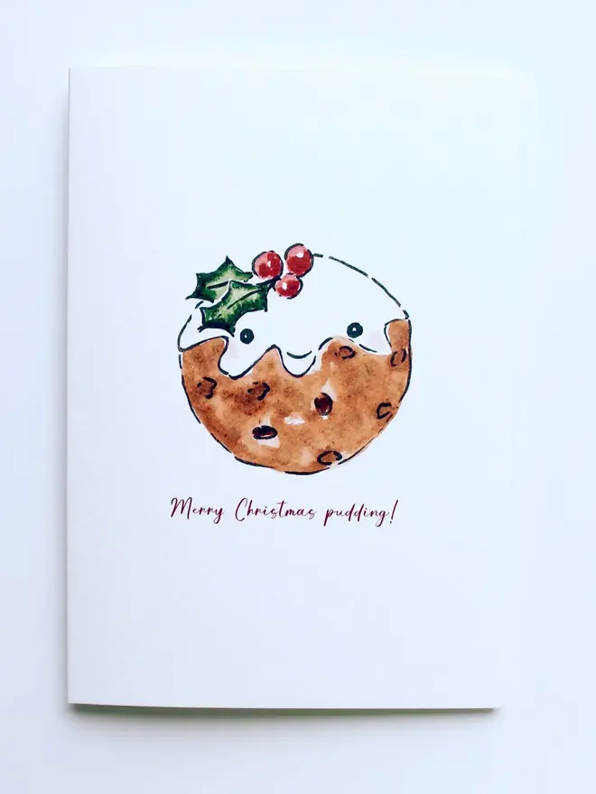 Christmas Pudding Greeting Card 