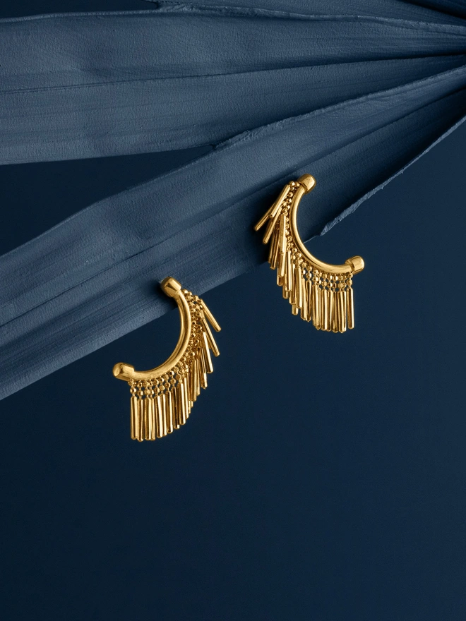 Gold Mini Tassel Earrings