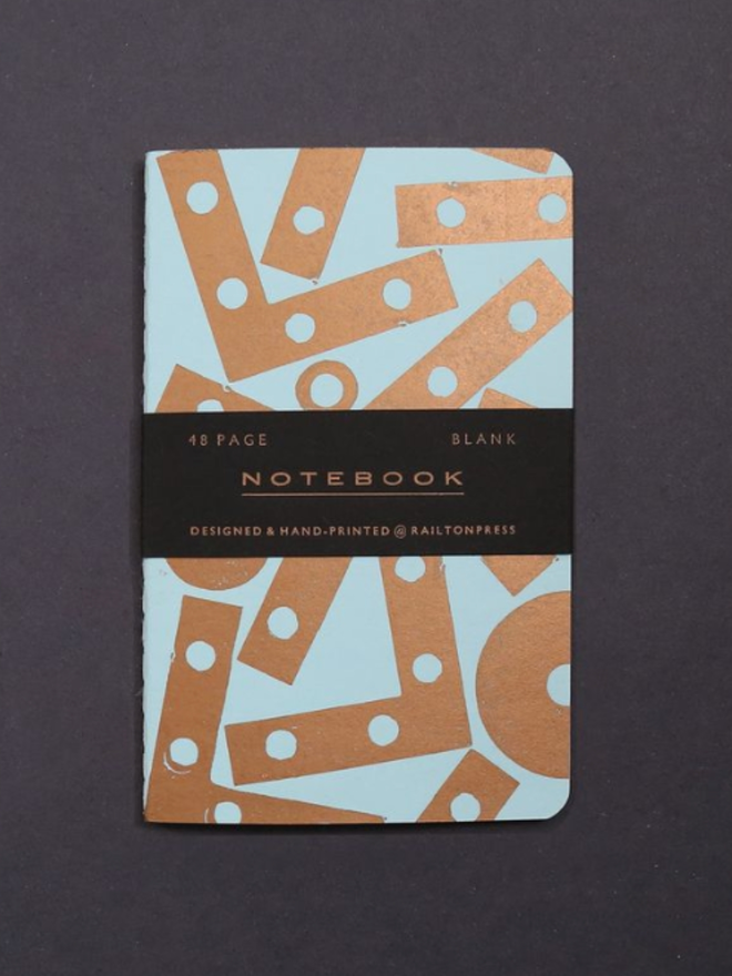 Blank Angle Notebook. A notebook in pastel blue