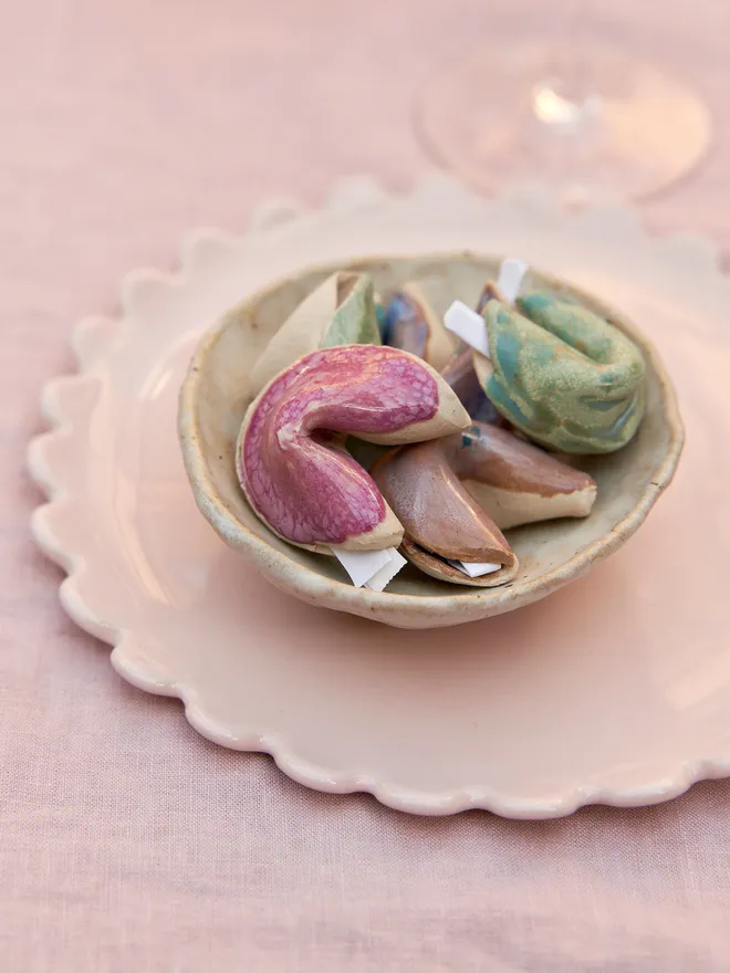 Ceramic fortune cookie