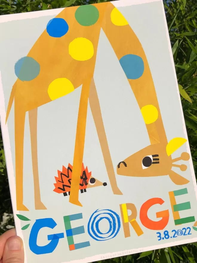 Giraffe Personalised Print