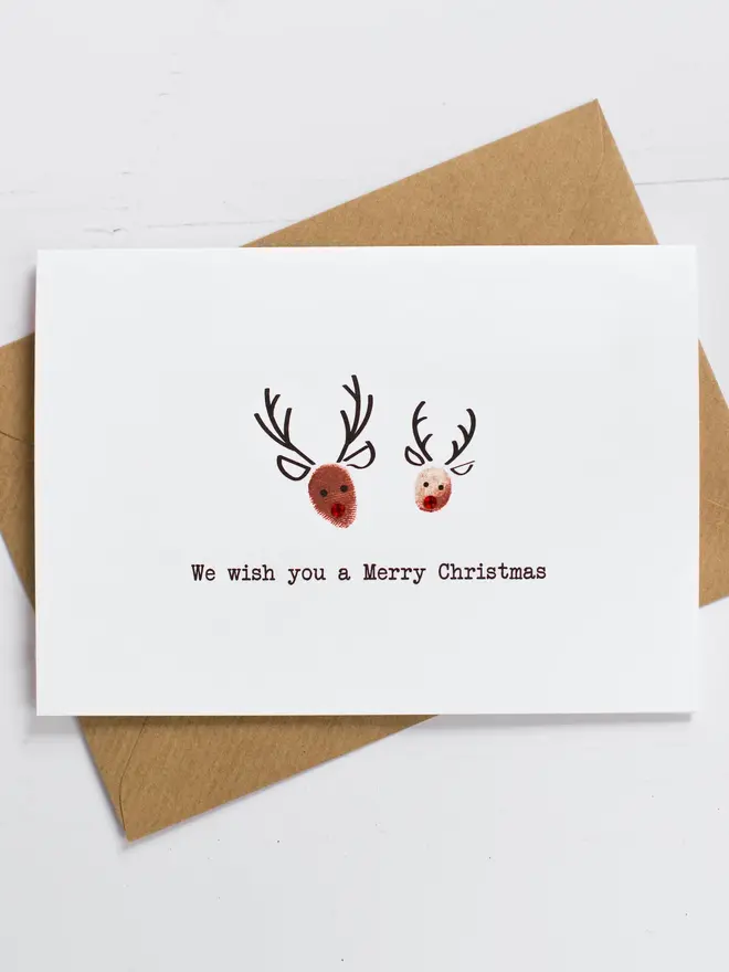 reindeer family christmas card kit
