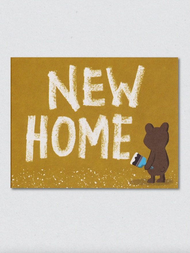 New home busy bear card