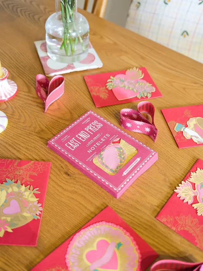 Love Heart Notecards (Pack Of 5)