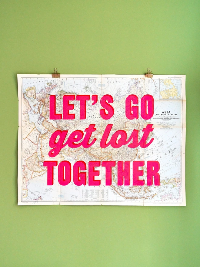Let's Go Get Lost Together South Central USAOriginal Screen Print