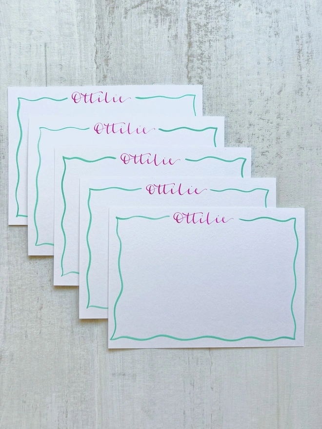 Squiggle Border Notecards