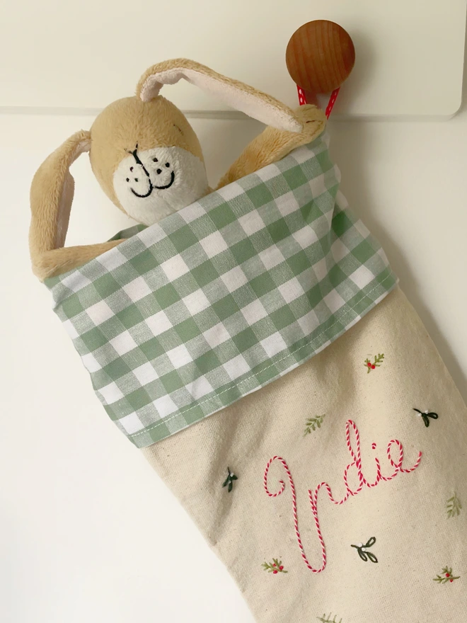 Christmas stocking with the name Indie