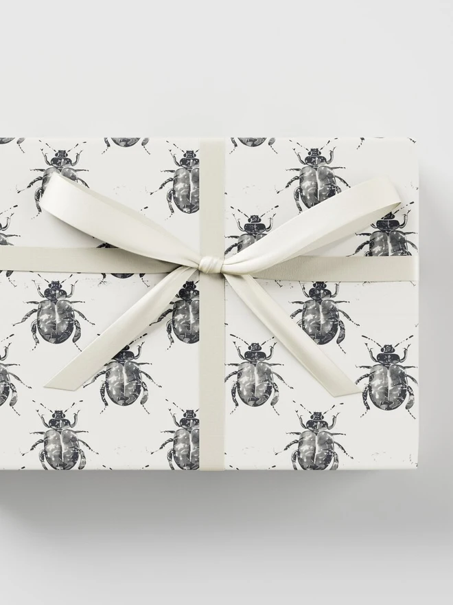 Beetle Block Print Wrapping Paper