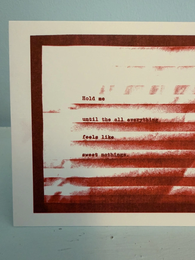 red sweet nothings greetings card with poem and send love