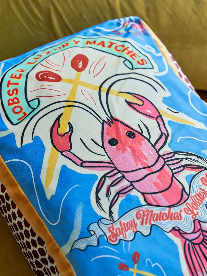 lobster matchbox cushion