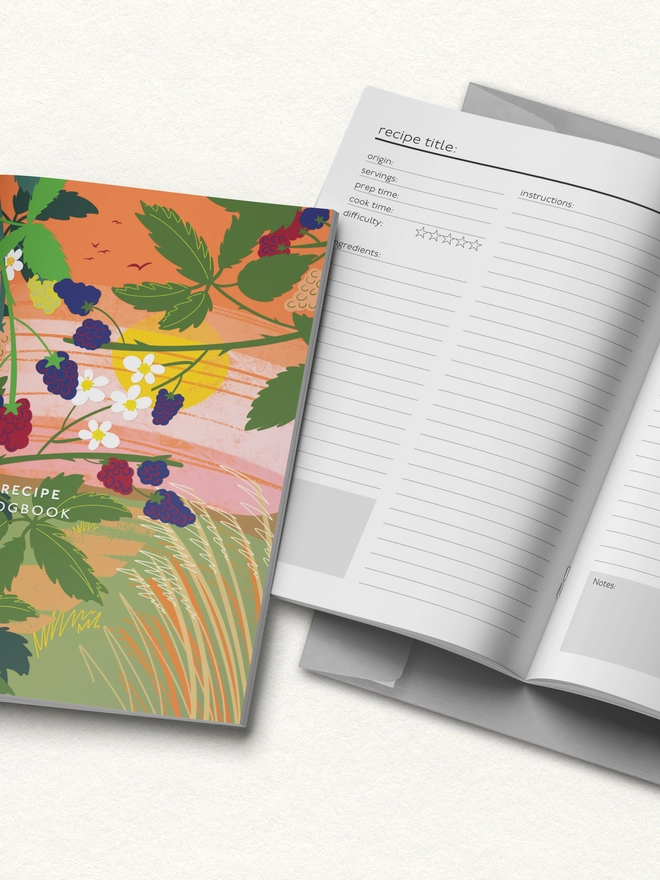 recipe logbook, recipe journal, cookbook journal, baking journal, home cooking notebook, seasonal cooking, farm shop gift, kitchen gift, foodie gift, eco friendly stationery, sustainable notebook, recipe keeper, homemade recipe book