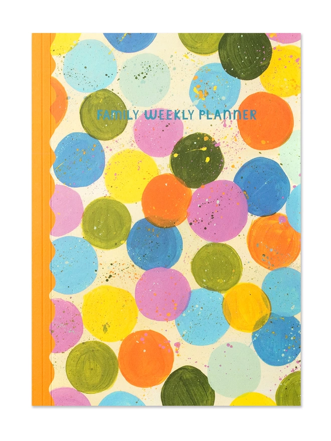 Raspberry Blossom Family Weekly Planner painterly colourful spots design 