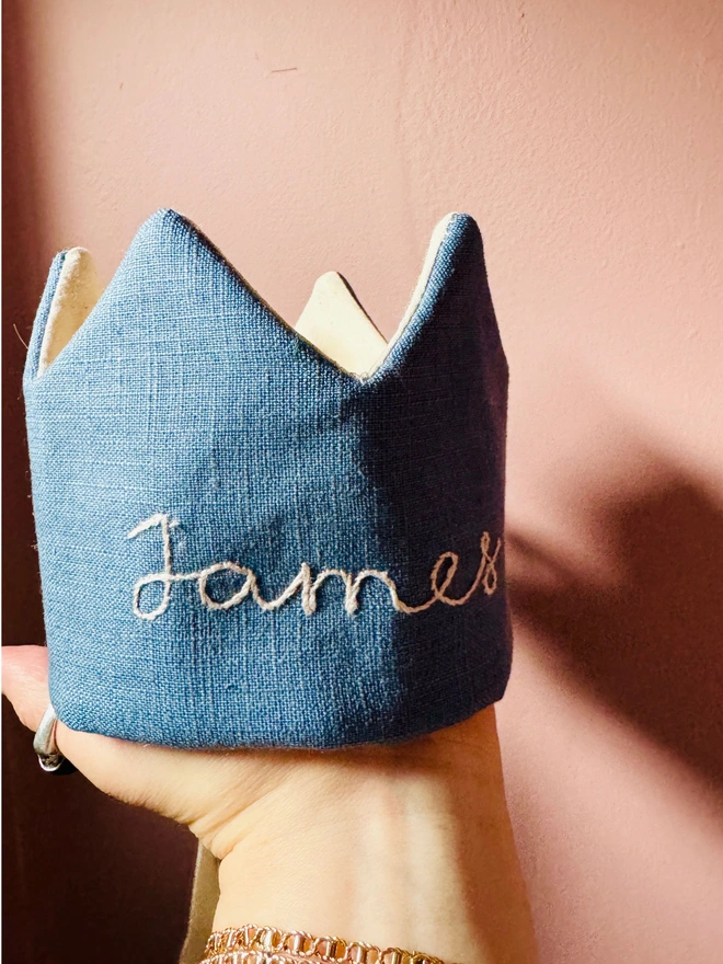 Blue crown name crown birthday crown birthday gift handmade crown 