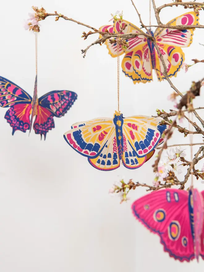 butterflies hanging paper ornament decorations