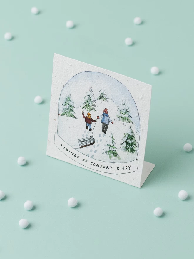 Snowglobe Plantable Christmas Card Set