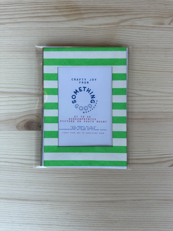 green striped picture mount A6