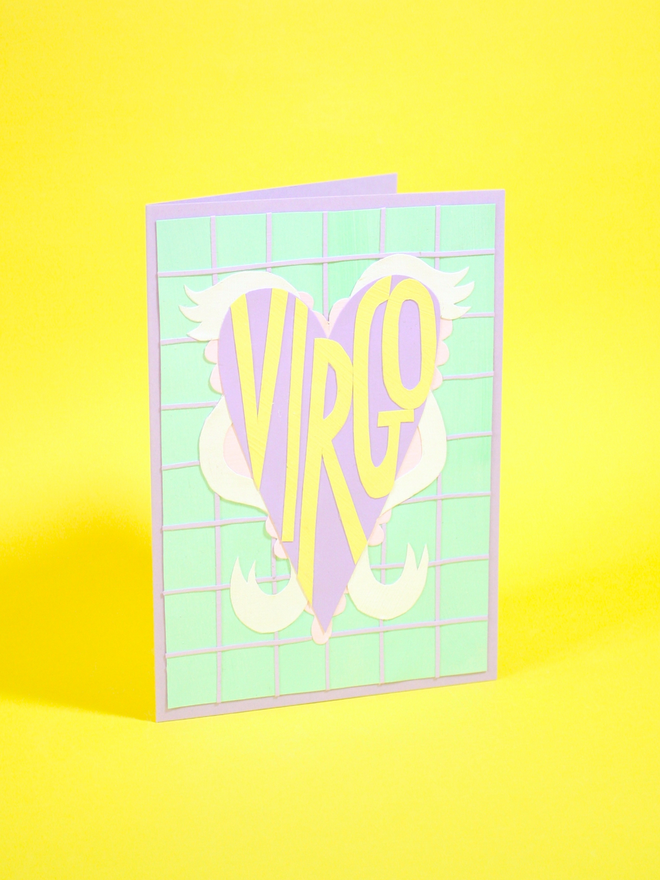 Handmade Star Sign Zodiac Collaged Cards Virgo
