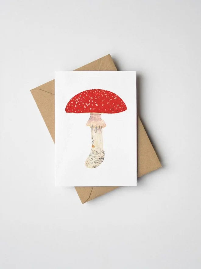 Mini Fly Agaric Mushroom Greeting Card