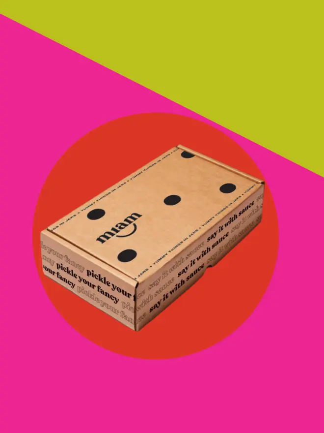 giftbox on a green, red and pink background