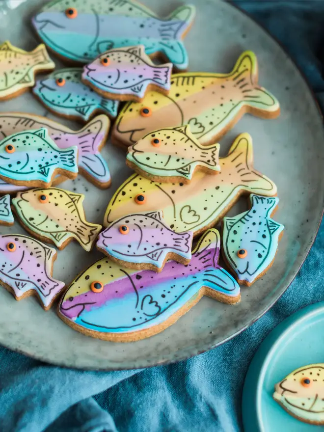 Personalised Jar Of Fish - Hand Iced Biscuits