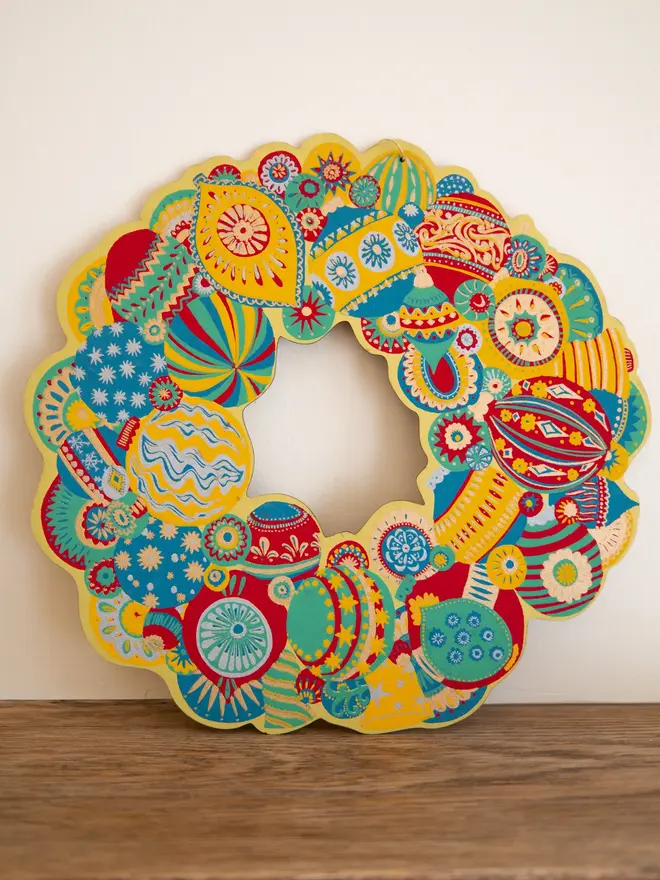 Bauble Cotton Board Wreath