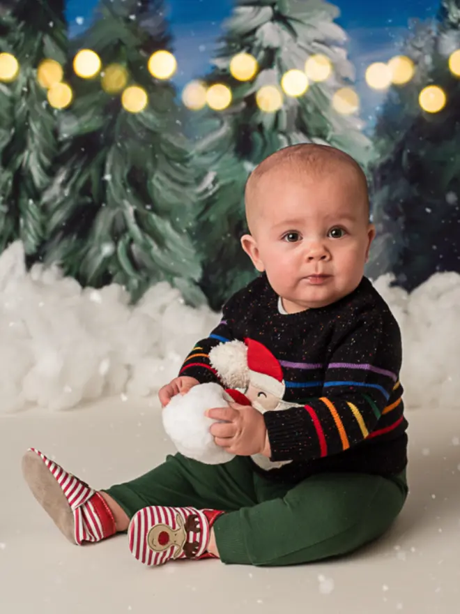 Rudolf red stripe baby shoes