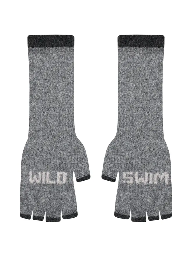 Cut out image of Wild Swim Mittens in Grey & Cloud Colourway