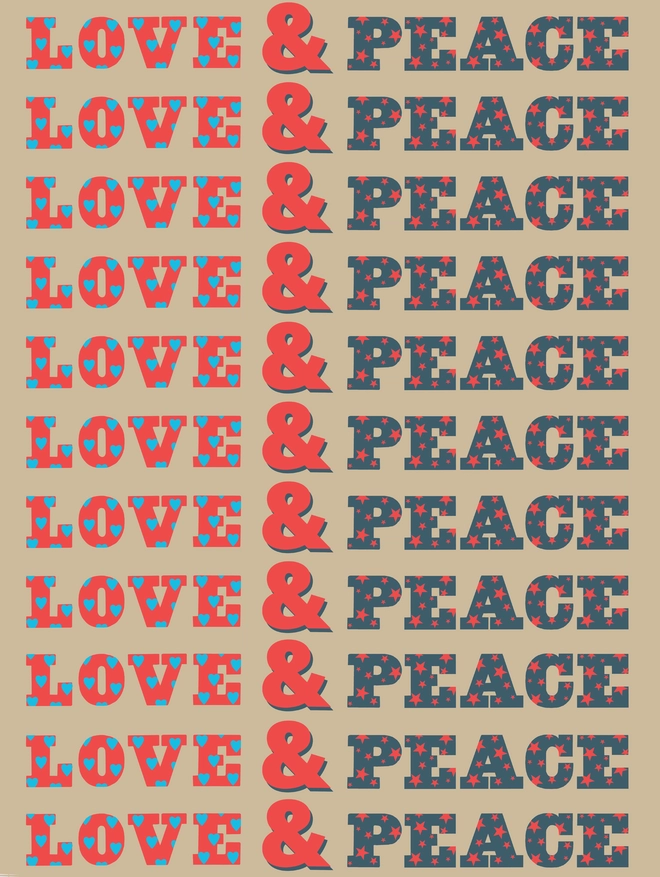 Love & Peace wrapping paper