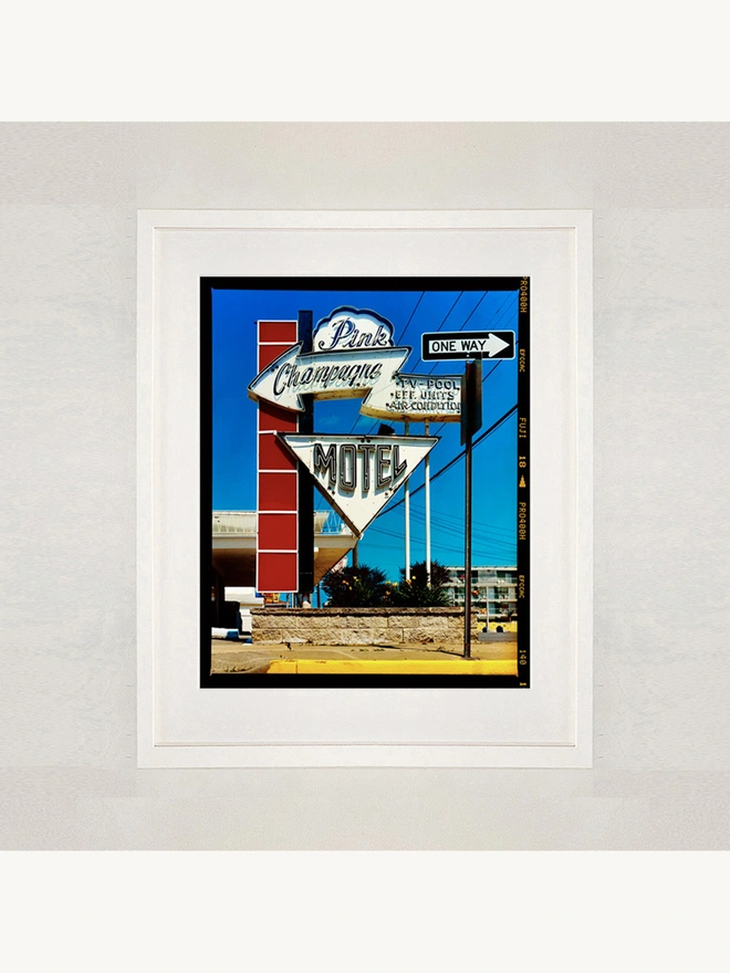 Pink Champagne Motel Framed in White