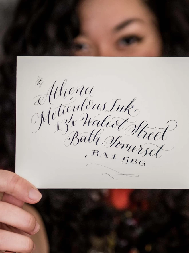 Envelope calligraphy example