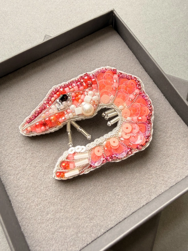 shrimp brooch