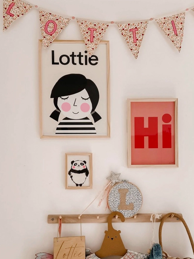 personalised portrait on child's bedroom wall