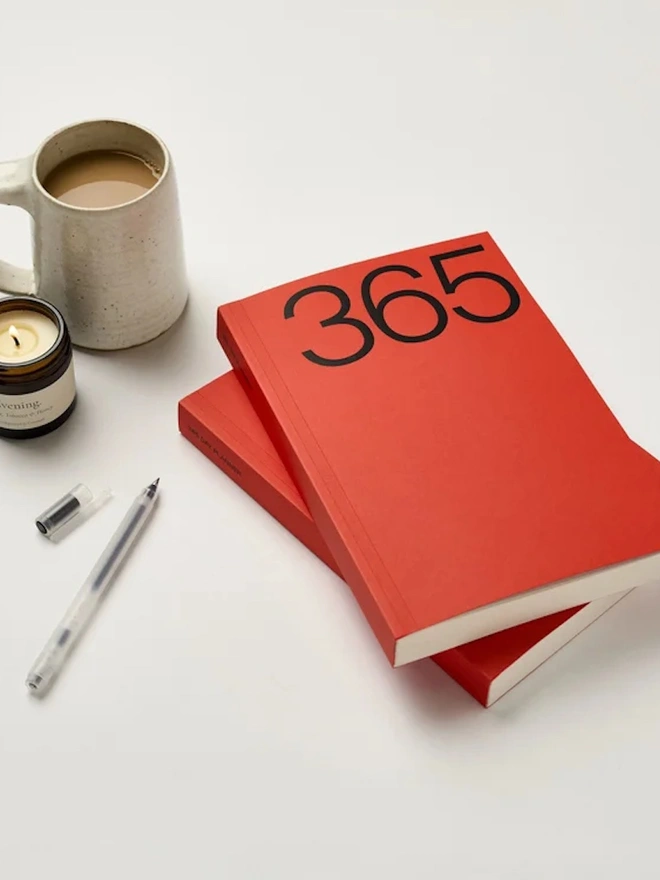 Red A5 Lay Flat 365 Undated Planner
