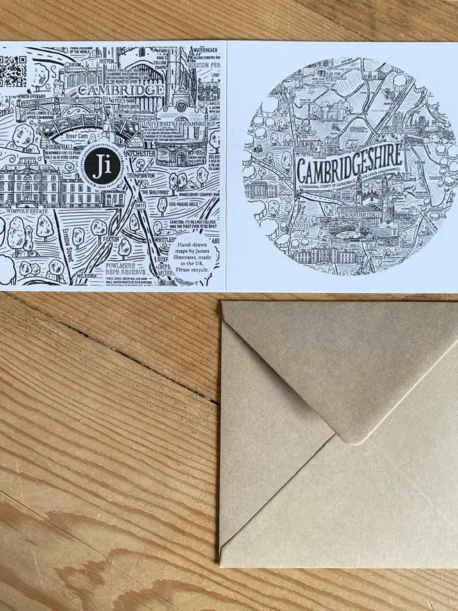Cambridgeshire greetings card