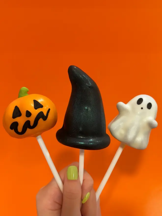 Ghost, Pumpkin, Witch Hat Cake Pop