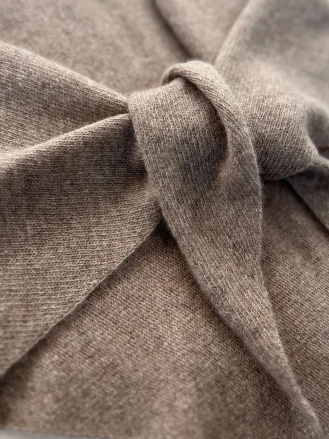 Merino Triangle Scarf Mushroom Detail