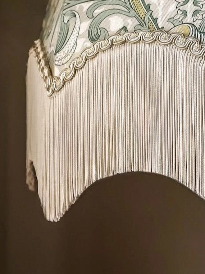 William Morris Golden Lily Fringed Lampshade - Linen/ Blush 