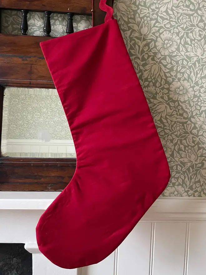 Cinnamon Patchwork Stocking, turned around.