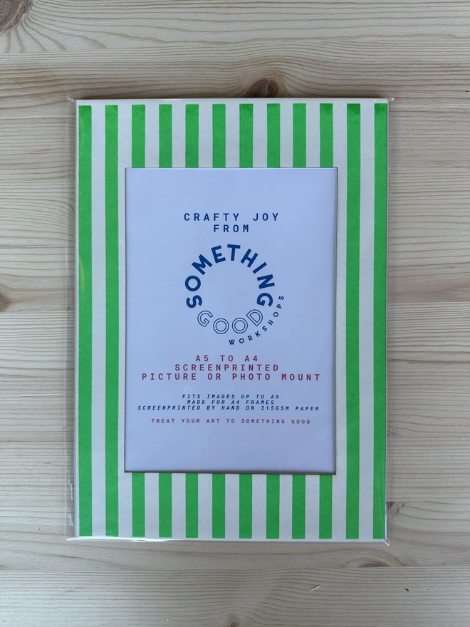green striped picture mount A4