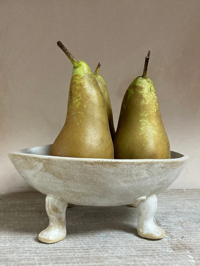 Stoneware Bowl With Legs