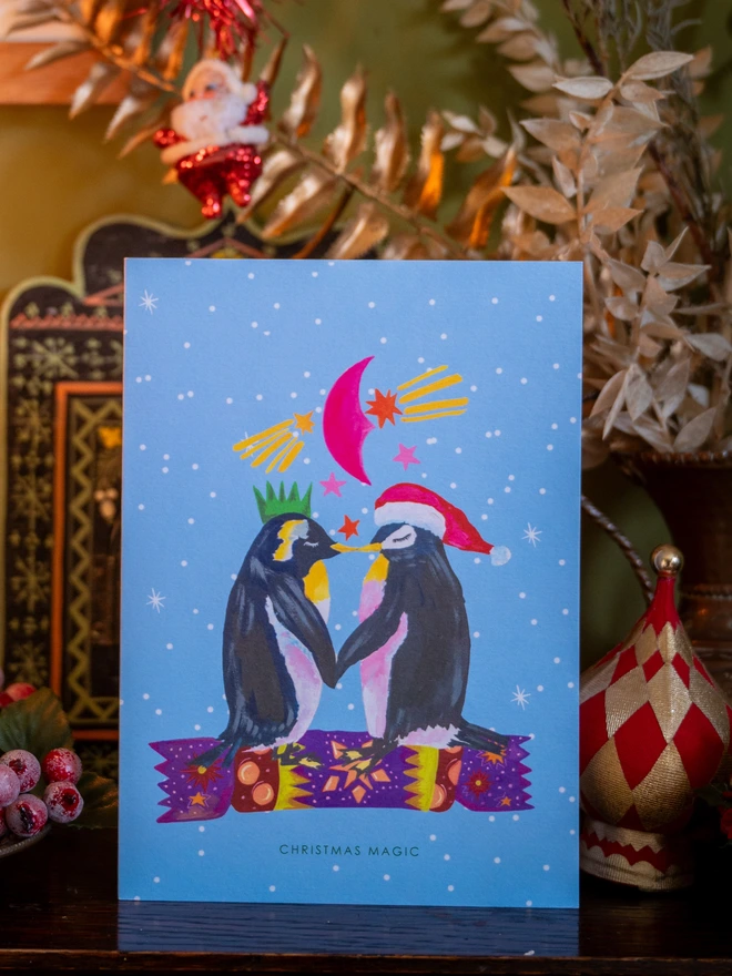 penguin xmas card