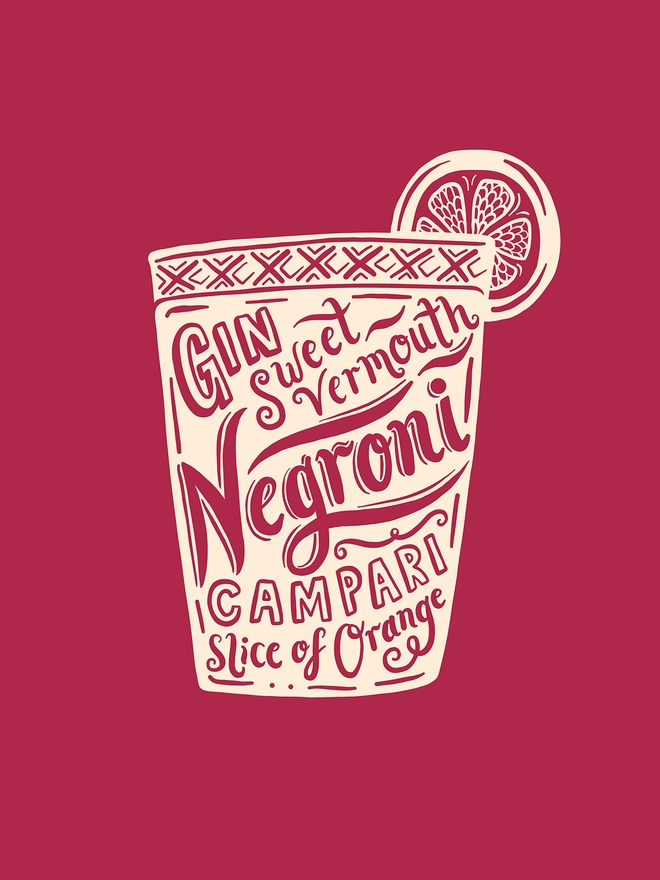 Negroni Cocktail drink artwork