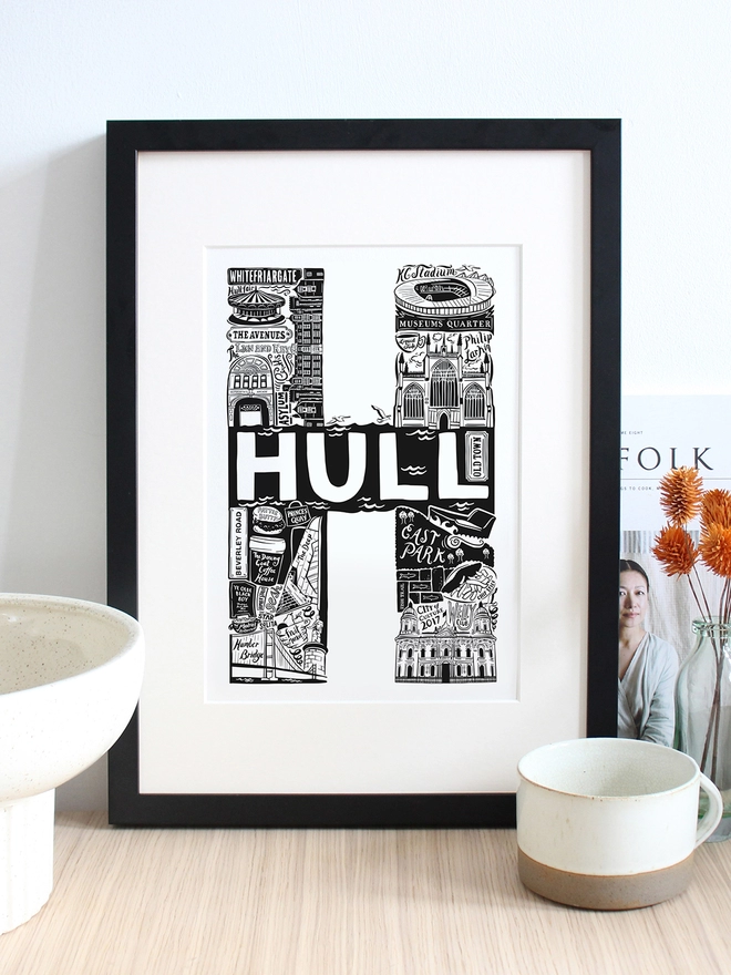 Hull Monochrome typographic artwork
