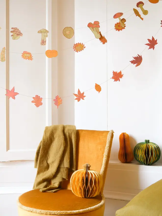 Autumn Blooms Sewn Garland (Set Of 6)