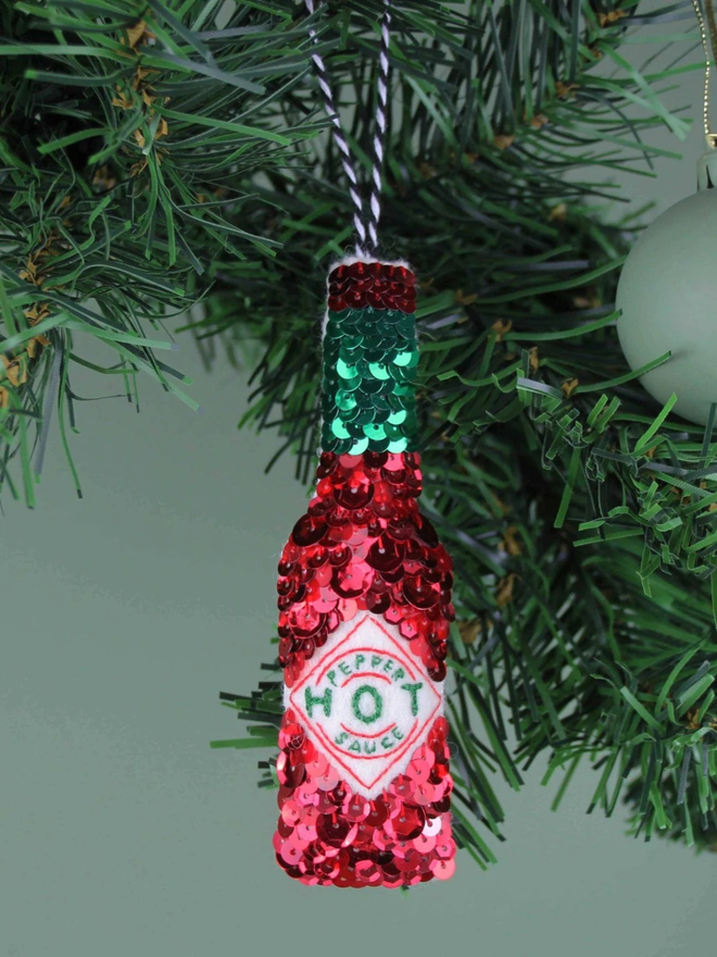 Hot Stuff Sequin Hanging Ornament