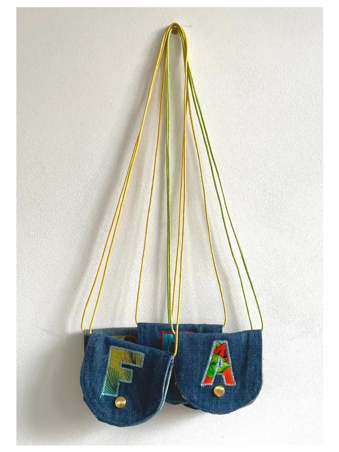 Denim Mini Neck Cord Coin Purse
